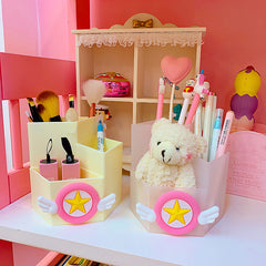 Pen holder makeup brush storage box